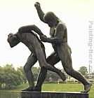 St. Augustine Freeing a Prisoner (outer Panel of The Altar of The Four Latin Fathers) Paintings - Father Punishing Son by Gustav Vigeland